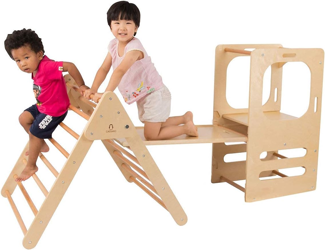 Climbing Play Tower with Slide and Chalkboard V6128