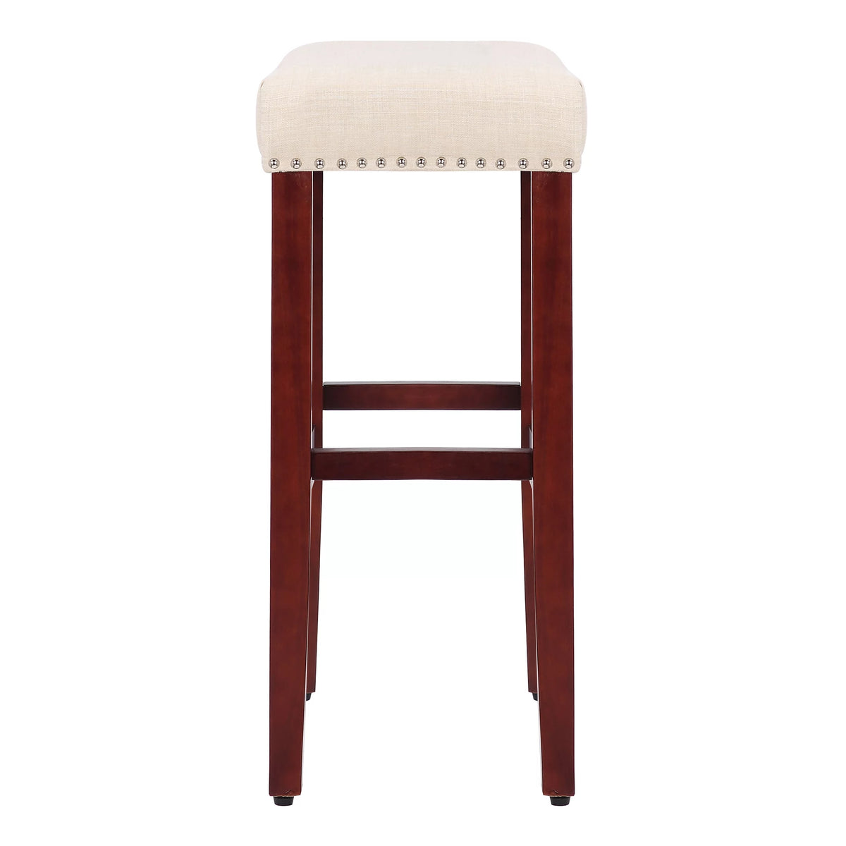 29 Inch Beige Upholstered Wood Bar Stools Z29570