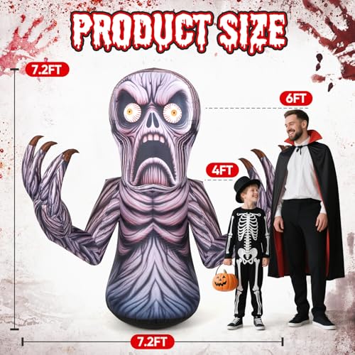 8FT Halloween Inflatable Skeleton Tree with LED Lights F459715