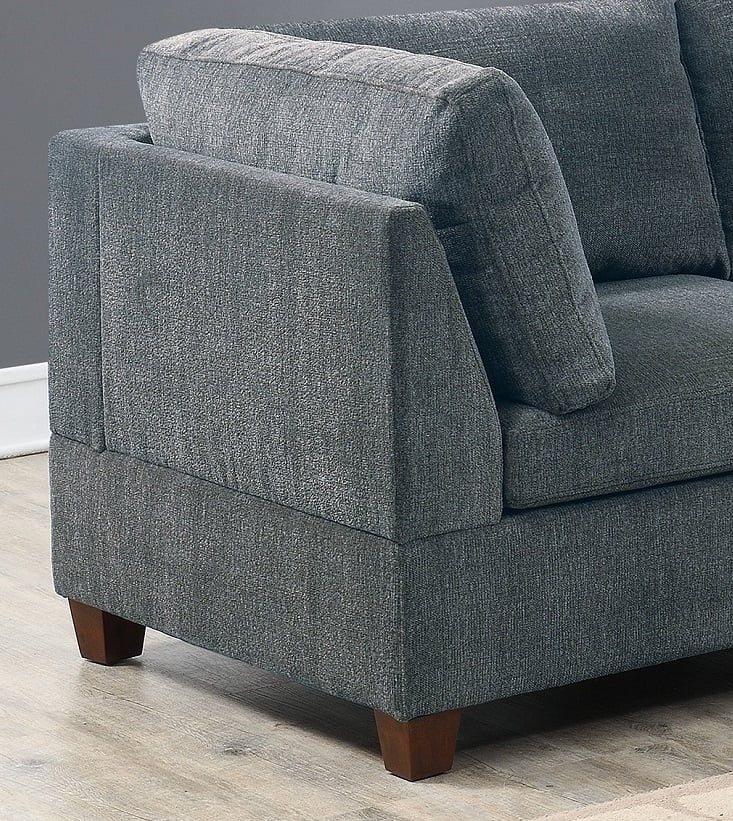 Grey Chenille Modular Sectional 6pc Set N27988