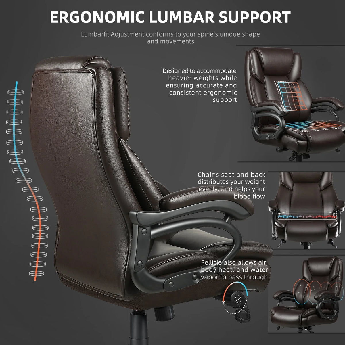 Heavy Duty Big and Tall High Back Office Chair 500lbs S6906