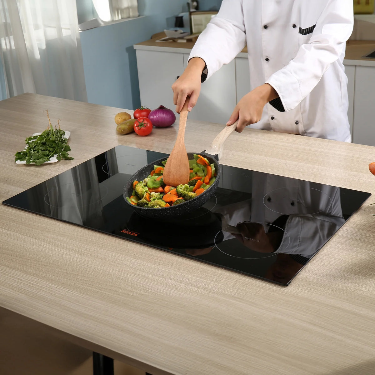 36 inch Electric Cooktop 5 Burners Ceramic Glass Stove Top G988