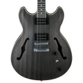 Semi-Hollow Electric Guitar Flat Transparent Black F200776
