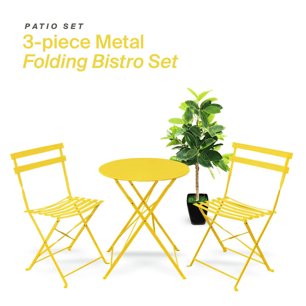3 Piece Outdoor Furniture Set Yellow K13098