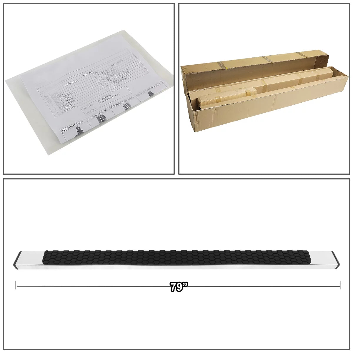 5" SS Flat Side Step Nerf Bar Running Boards N37549