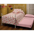 White Twin Poster Bed with Trundle S375