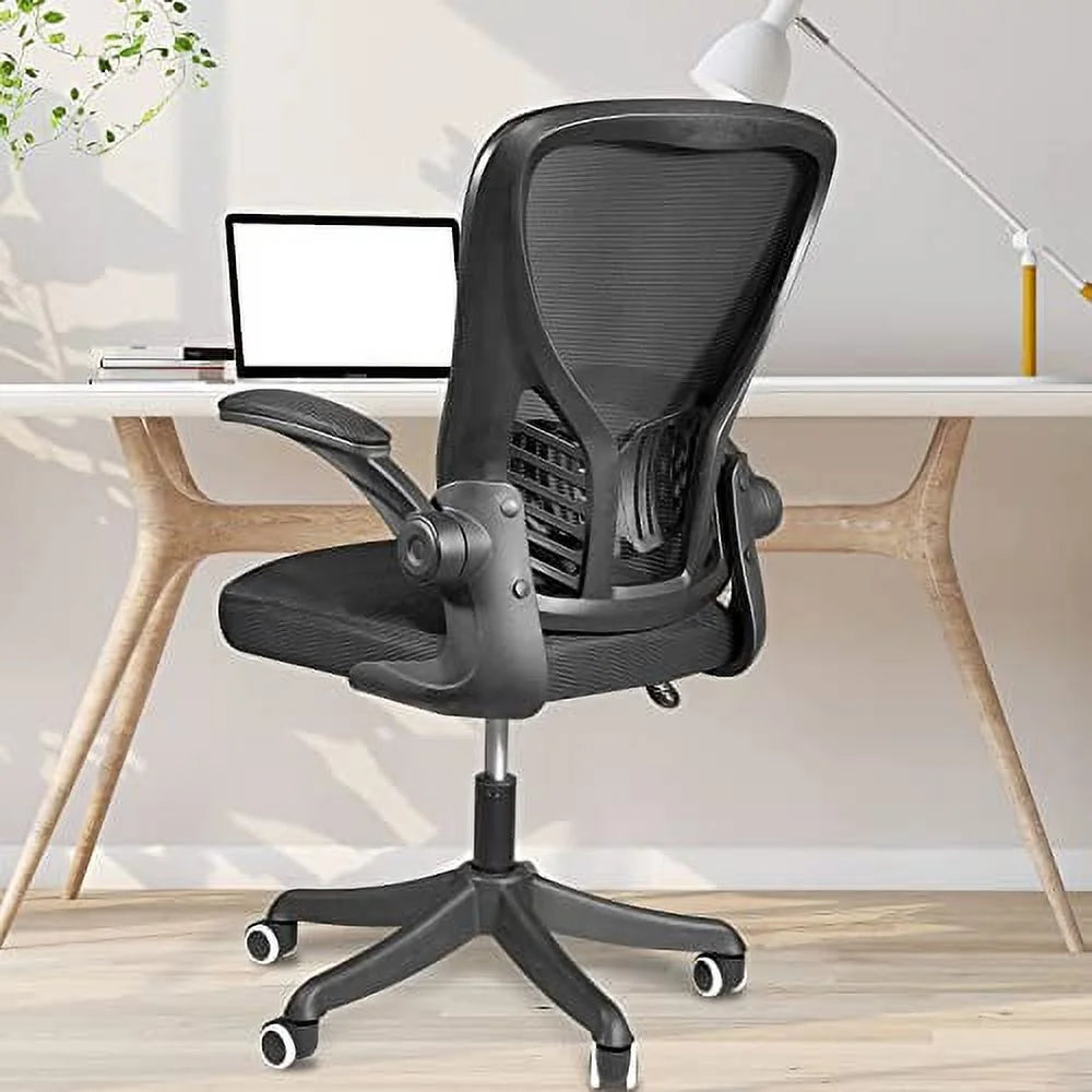 Black Ergonomic Mesh Office Chair with Wheels and Arms F671