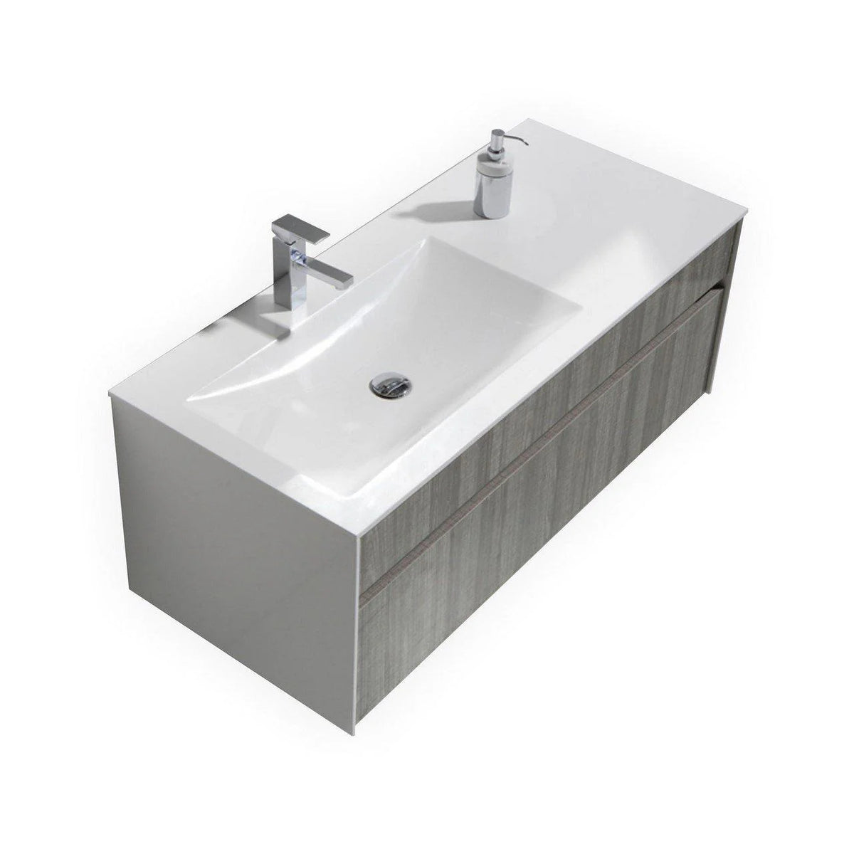 48 in. Ash Gray Wall Mount Bathroom Vanity V538616