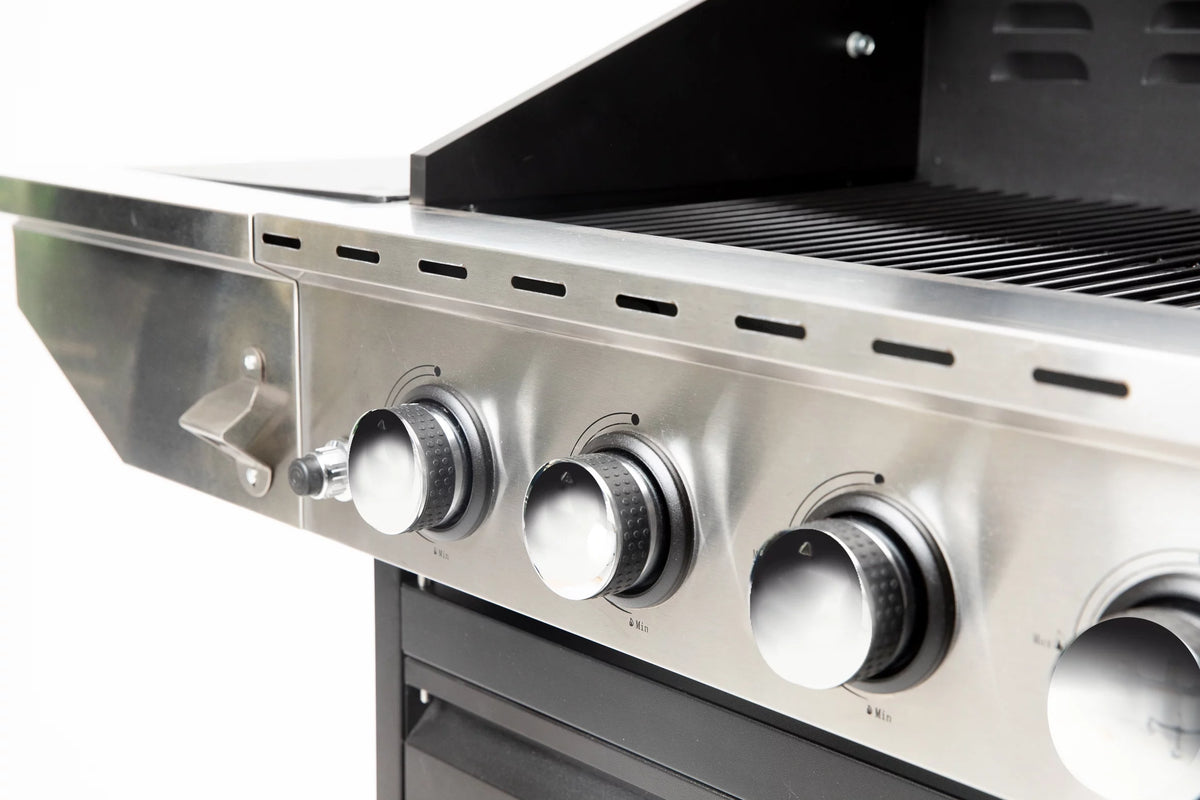 3-Burners Propane Gas Grill with Side Burner & Thermometer Stainless Steel T450105