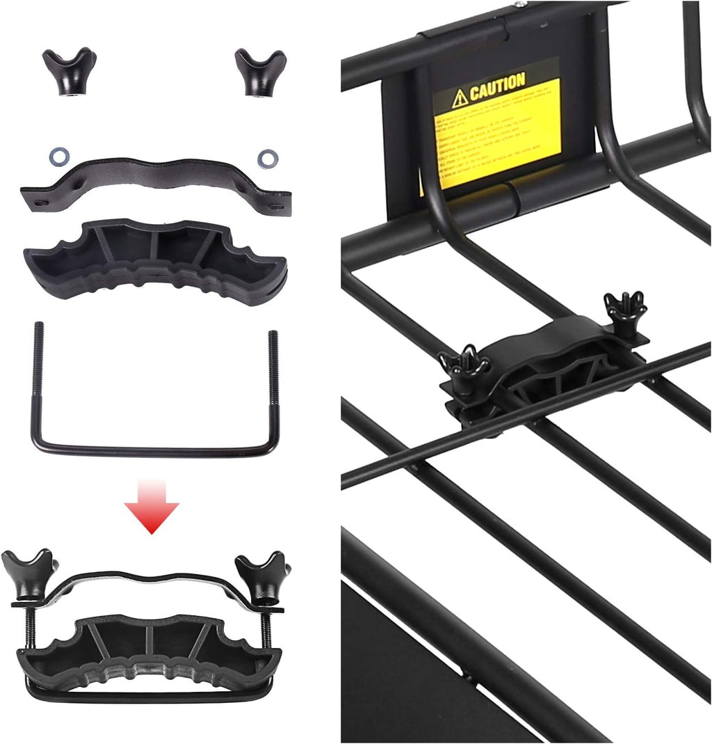 Roof Rack Basket Rooftop Cargo Carrier with Cargo Net and Bag D683