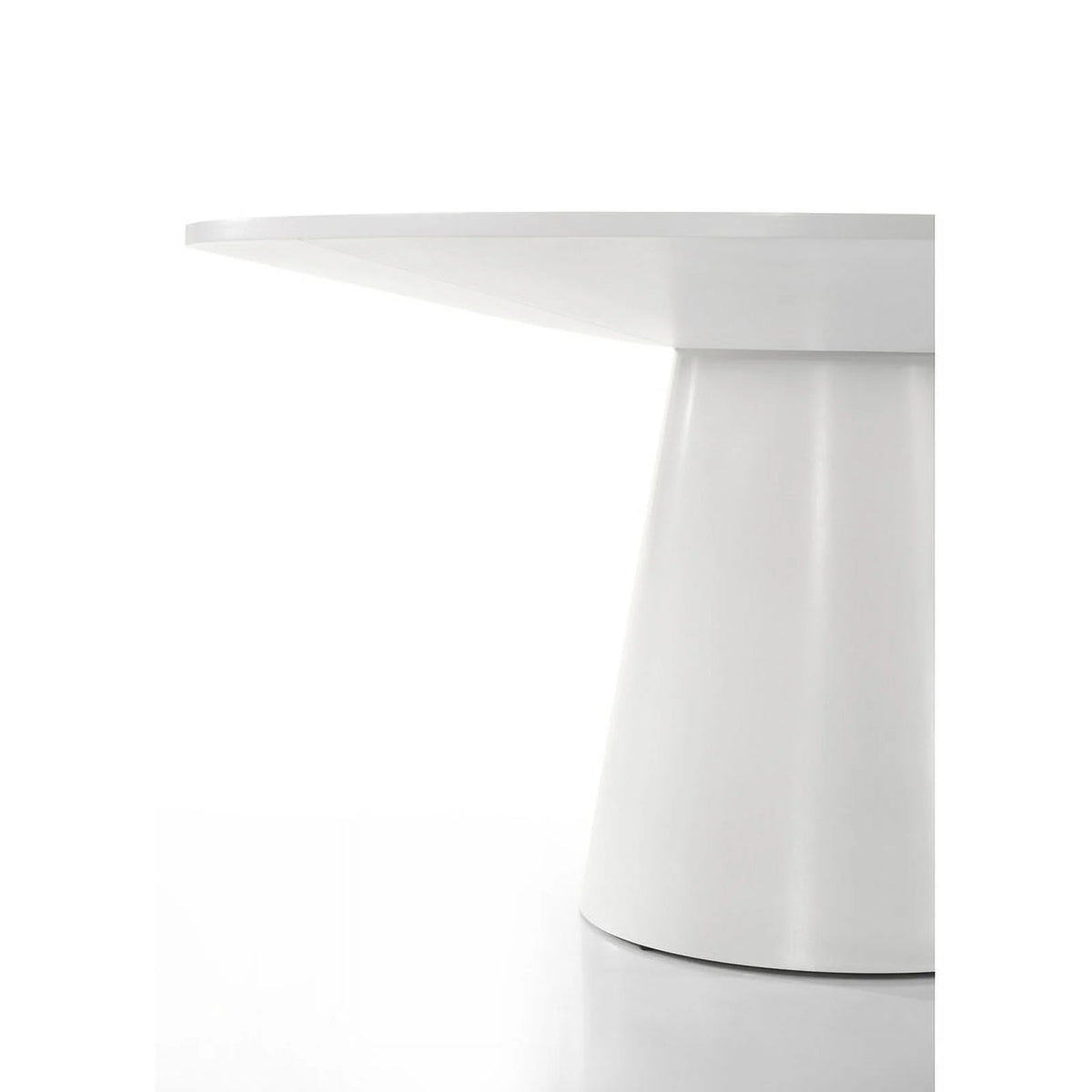 White Wood Round Dining Table with Pedestal Base F979