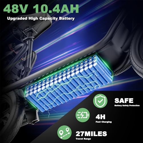 Electric Scooter with Seat, 500W Motor, 14'' Pneumatic Tires, Foldable O751421