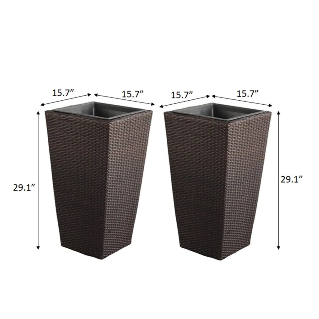 Rectangular All-Weather Wicker Planter with Plastic Liner Z163158