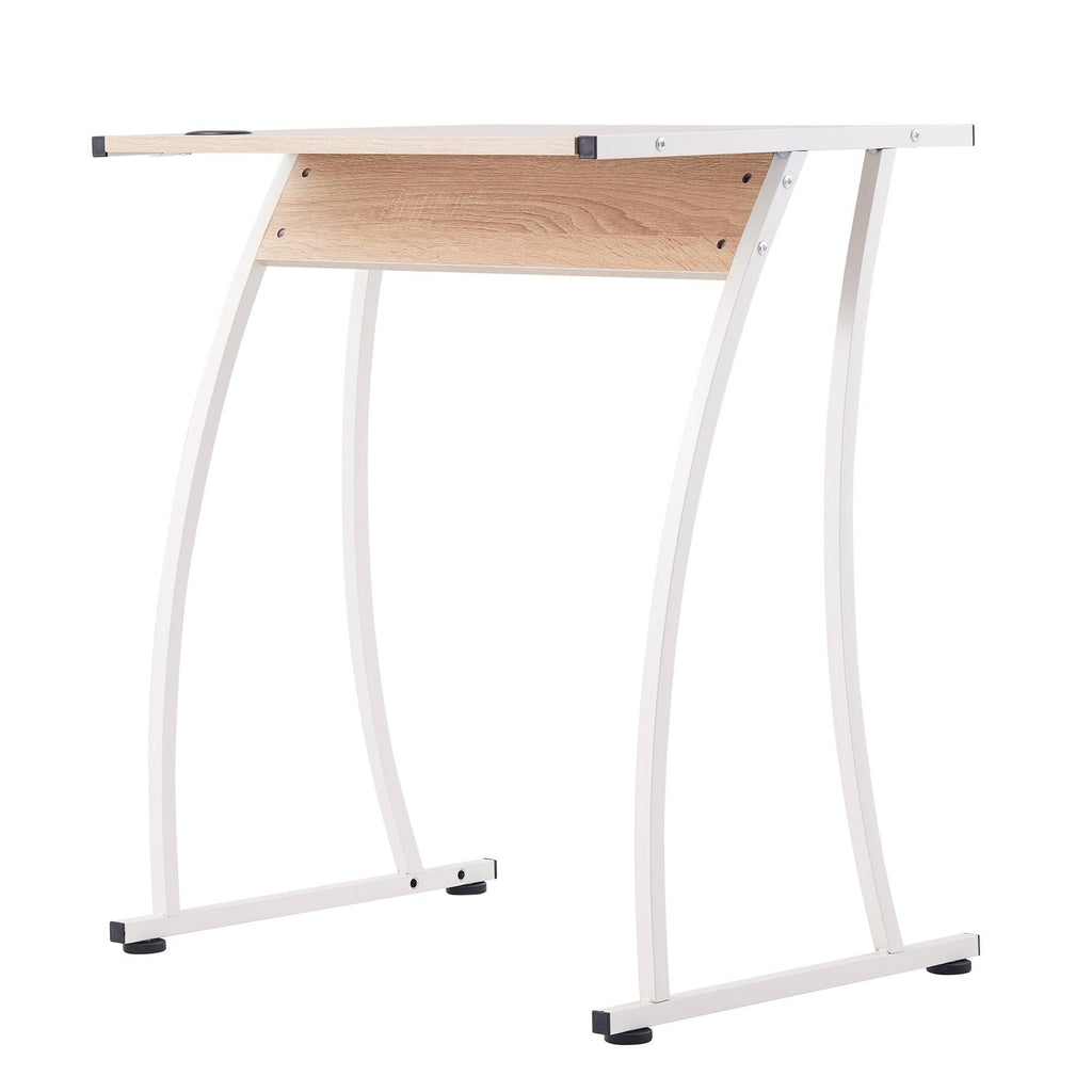 Oak L Shape Computer Desk with Cable Management A86844