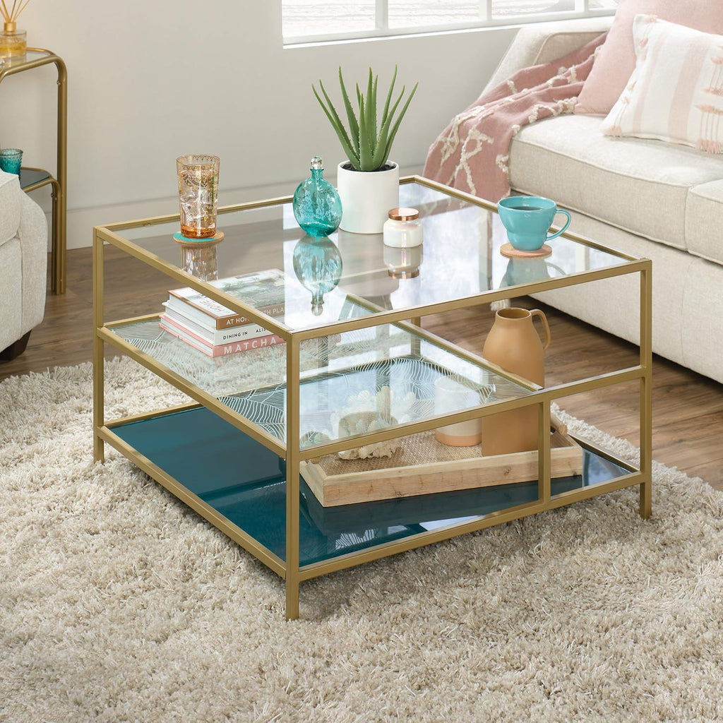 Coffee Table, Satin Gold Finish N36034