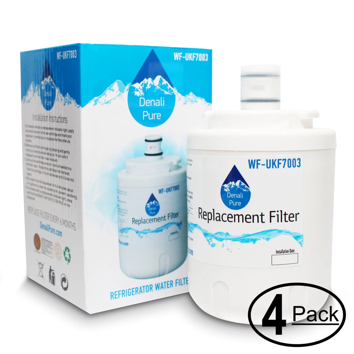 4-Pack Refrigerator Water Filter Cartridge U67238