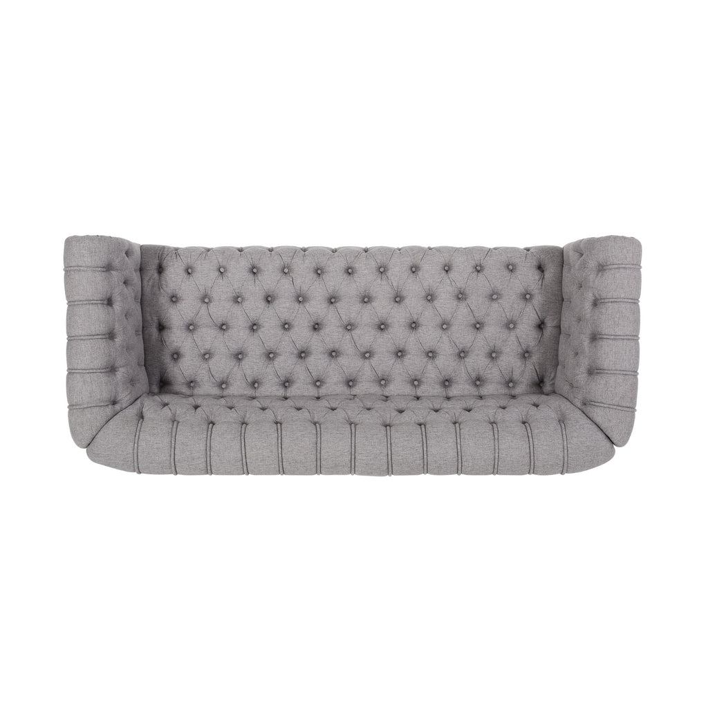 Grey Fabric Tufted 3 Seater Sofa T8430