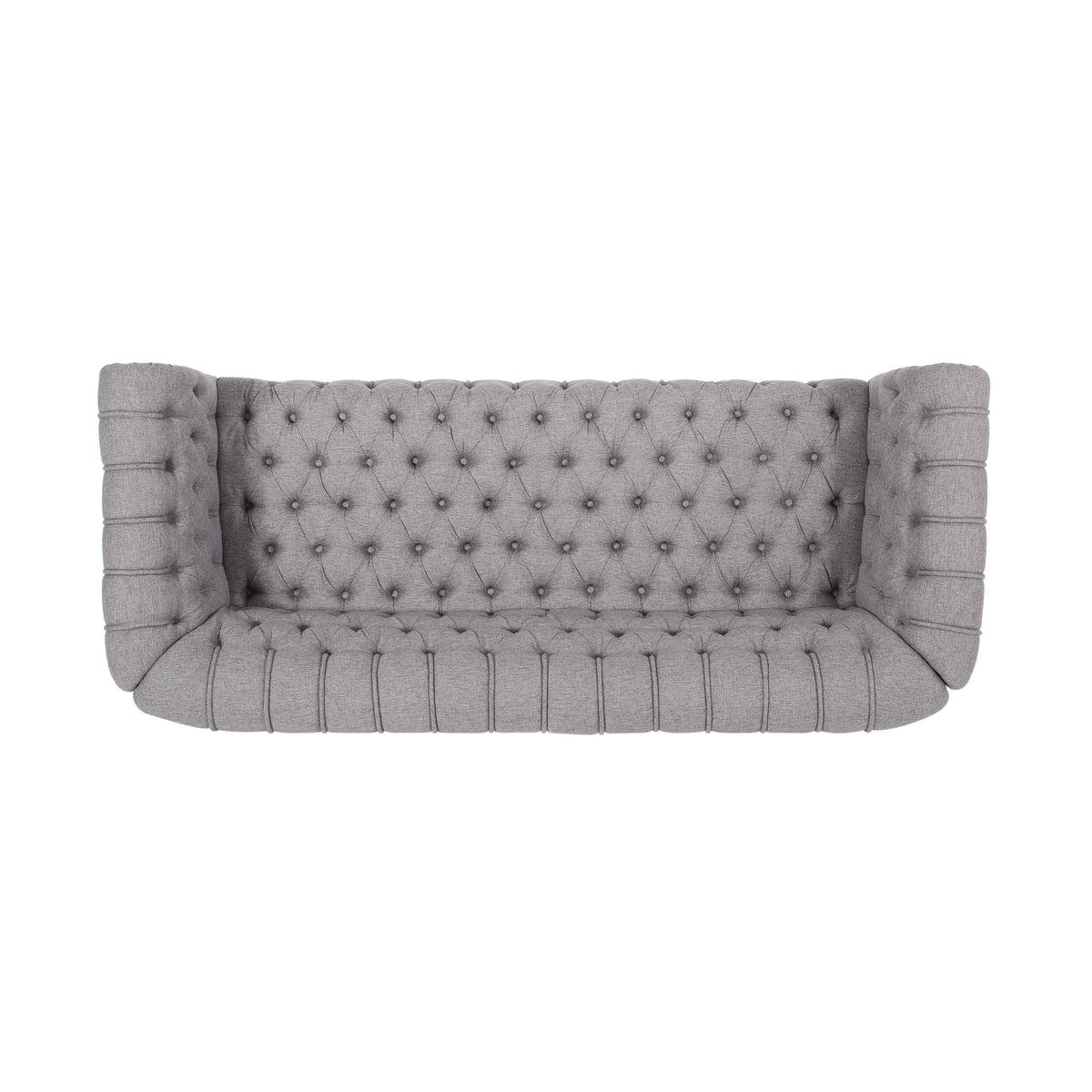 Grey Fabric Tufted 3 Seater Sofa T8430
