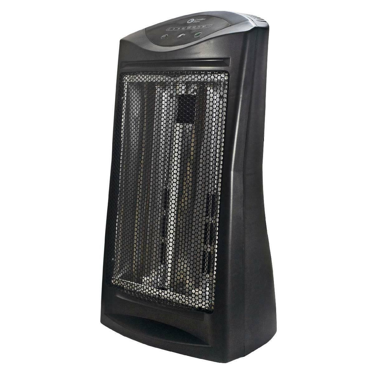 120V Electronic Quartz Radiant Heater Black Y398480