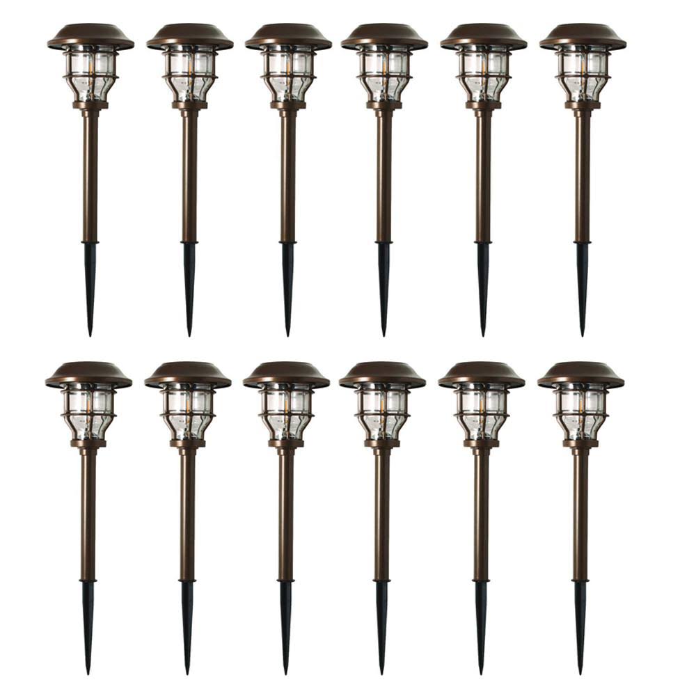 Brass LED Landscape Pathway Light Set 12-Pack E255