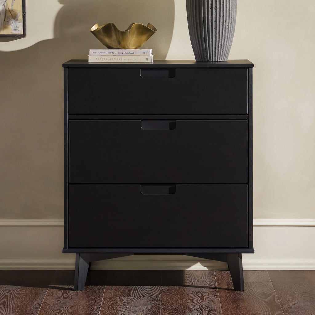 Solid Wood Walnut 3-Drawer Dresser Y574729