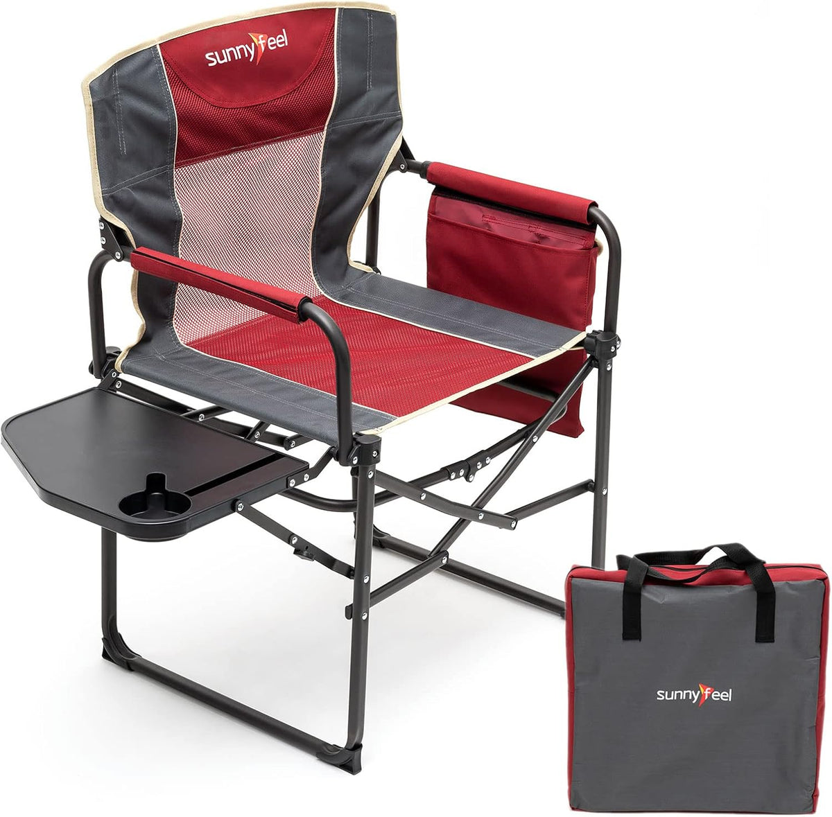 Oversized Portable Folding Camping Chair with Side Table G1669