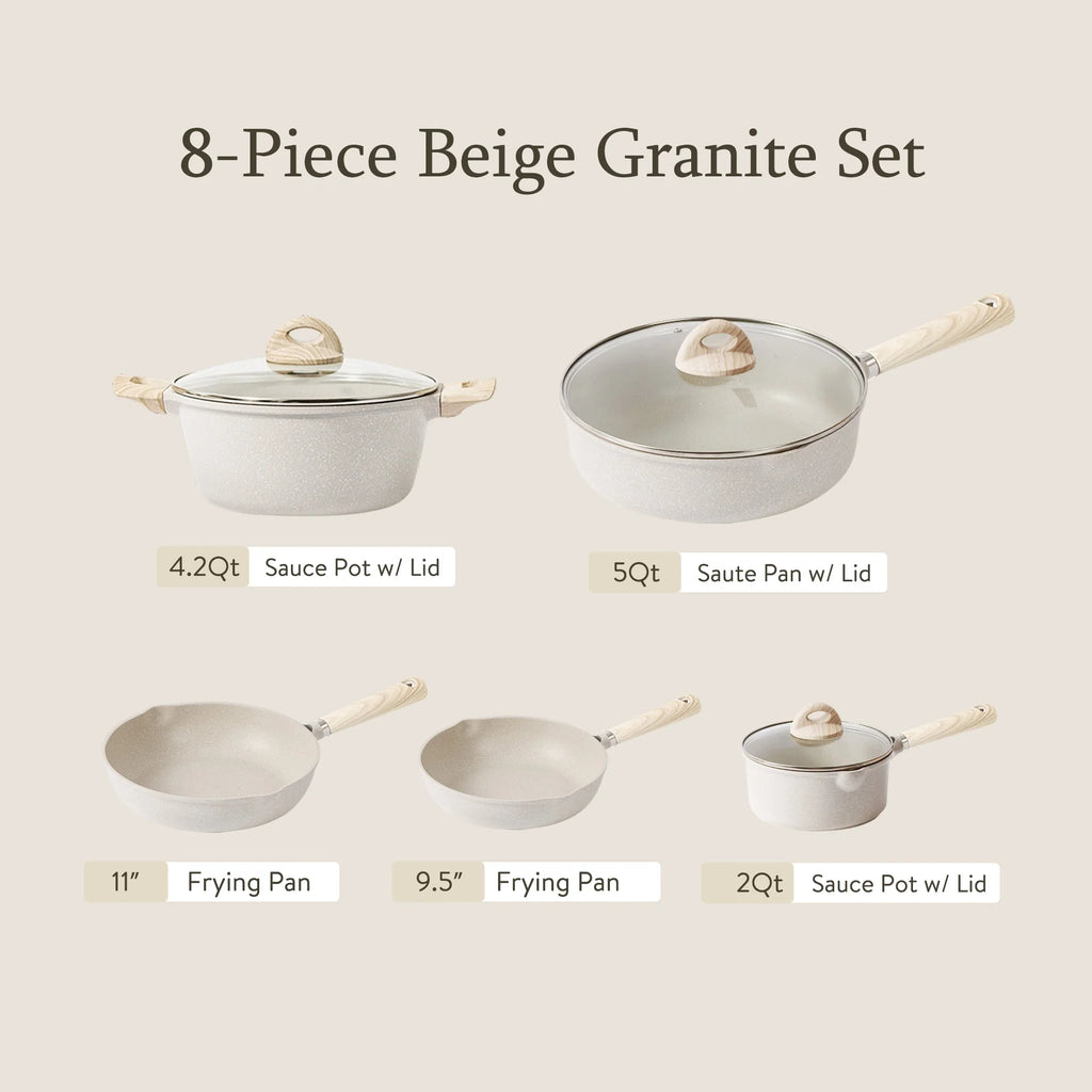 Nonstick 8 Pcs Induction Cookware Set T65010