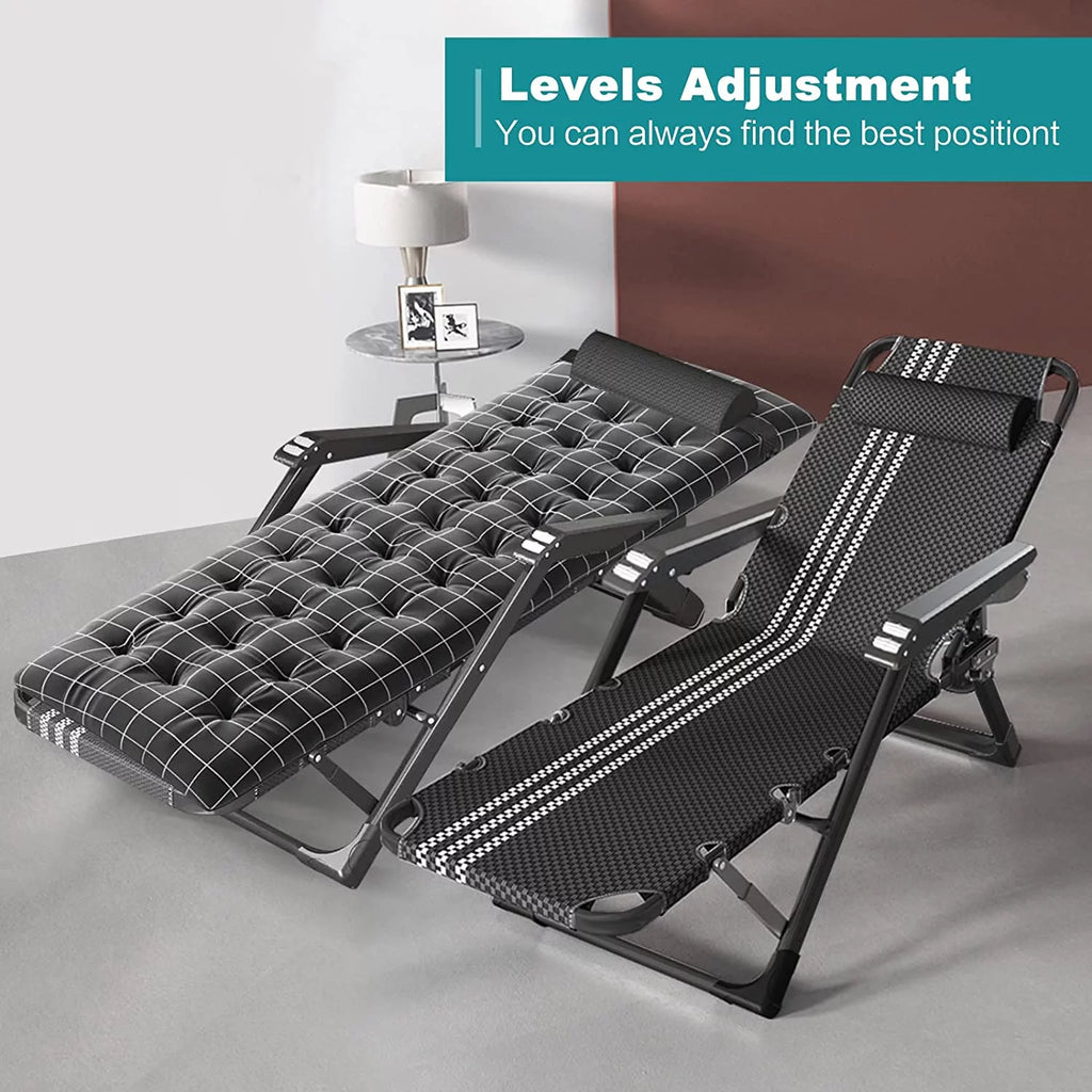 Folding Adjustable 5-Position Outdoor Chaise Lounge Chair with Headrest V2818