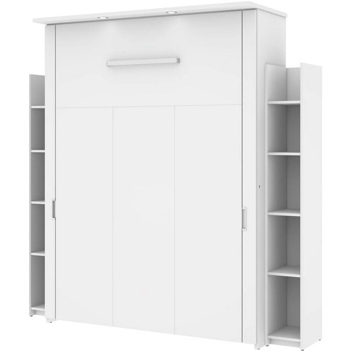 Queen Murphy Bed and 2 Storage Units in White R289062