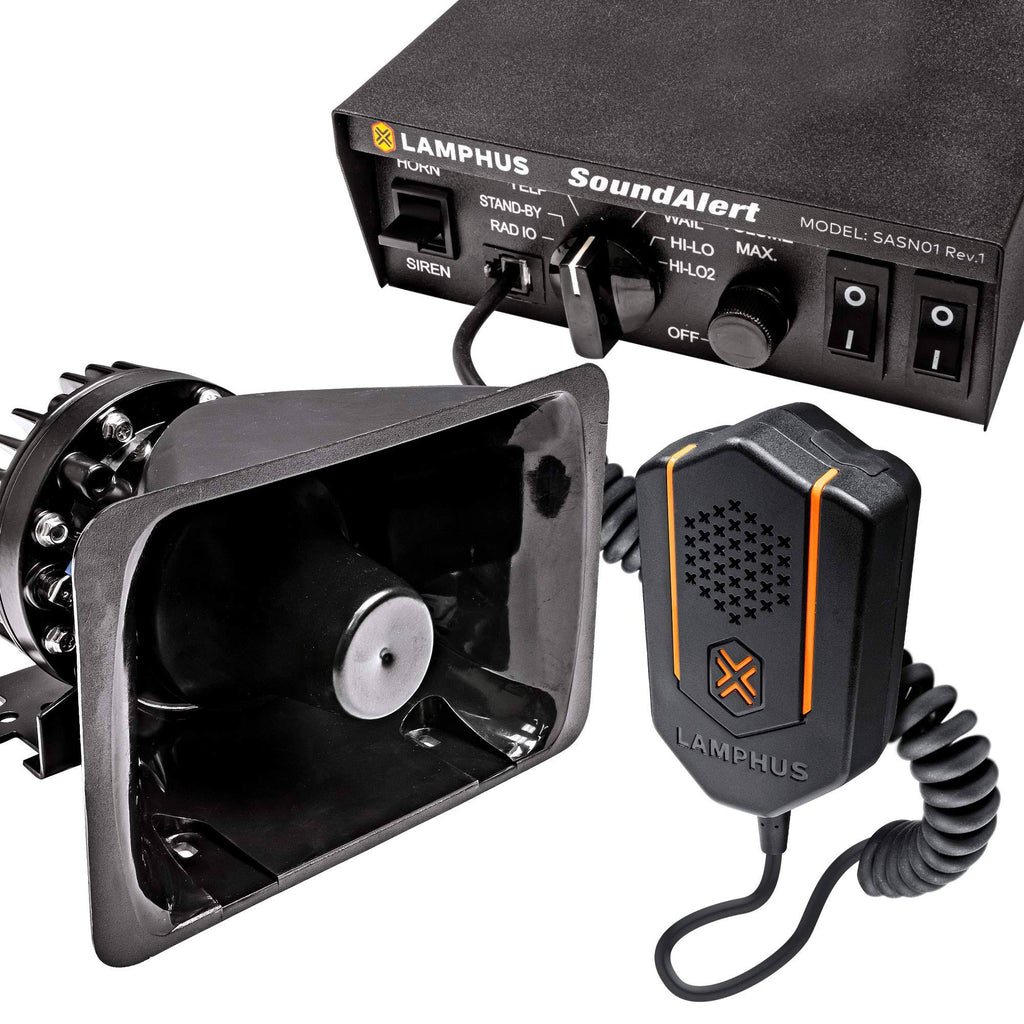 100W Emergency Police Siren Speaker 120-130dB PA System W4406