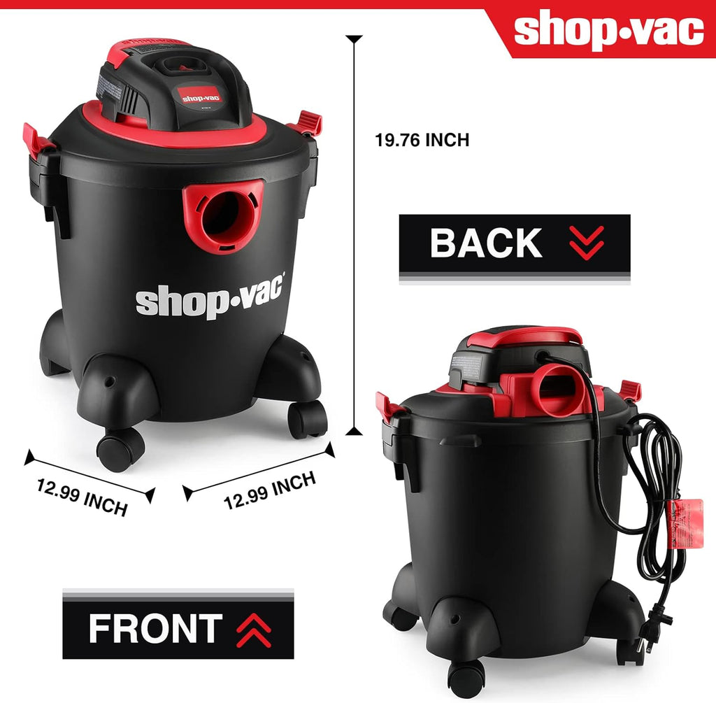 5 Gallon 2.0 Peak HP Wet/Dry Vacuum with Collapsible Handle C480