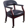 Black Conference Guest Chair with Casters A148