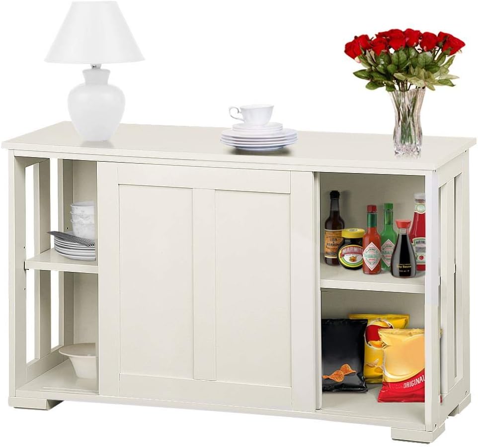 Black Buffet Sideboard with Sliding Door and Adjustable Shelf T166531