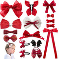 Red Hair Bows with Alligator Hair Clip, Hair Ties, Snap Clip Hairpins Q164