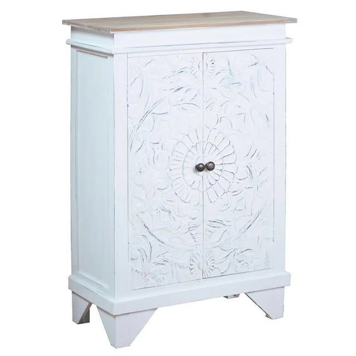 Solid Wood Carved Accent Cabinet M704