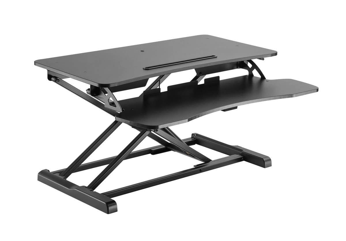 Black Sit-Stand Desk Converter H8035