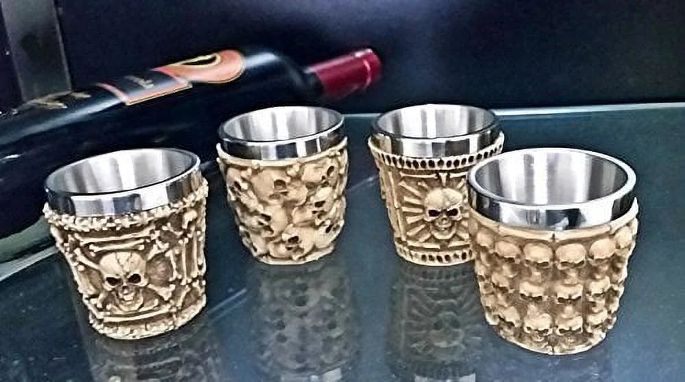 Skull Wine Goblet Shot Glasses Set of 4 K84833
