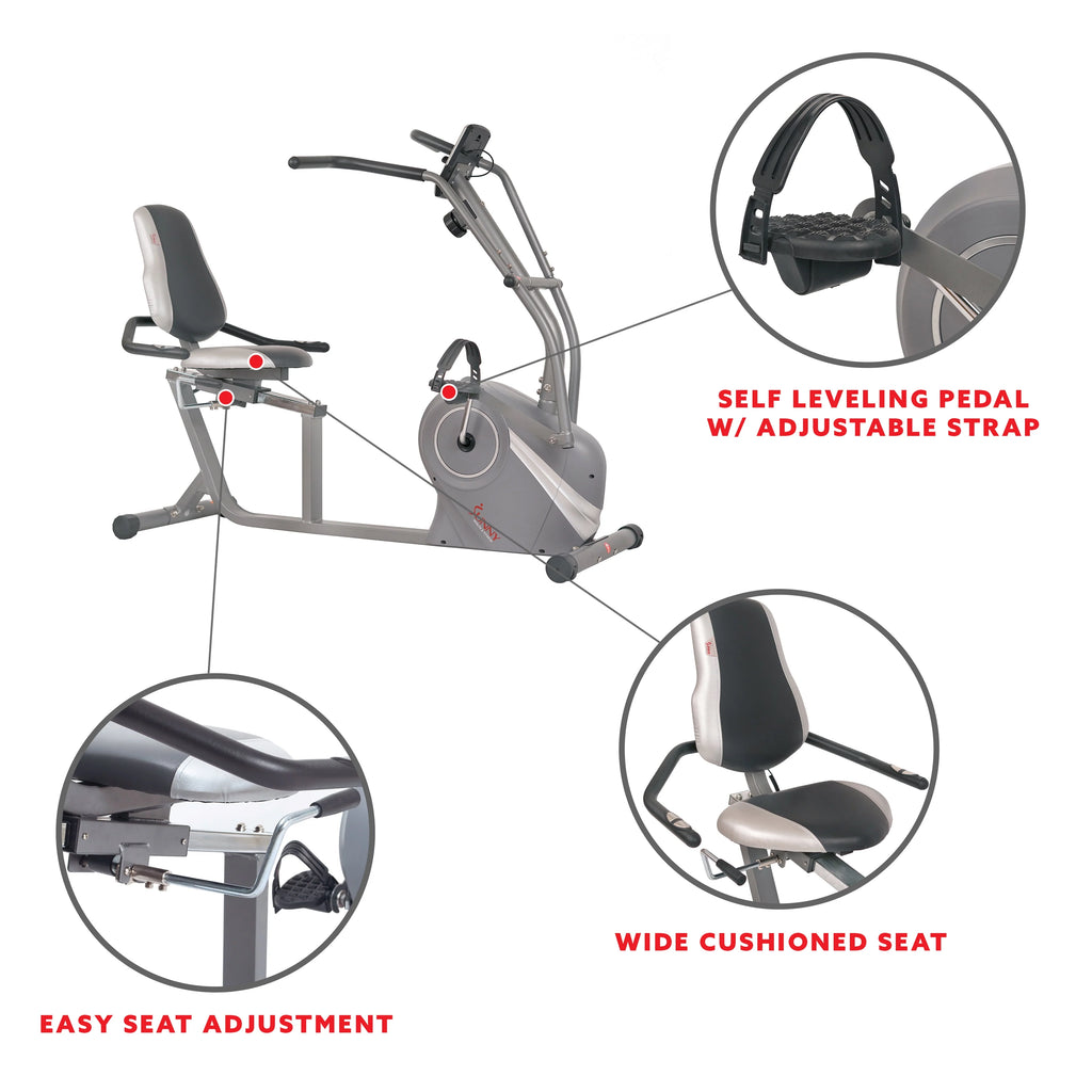 Magnetic Recumbent Bike with Pulse Sensors R9598
