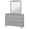 Solid Wood Dresser and Mirror in Gray X151