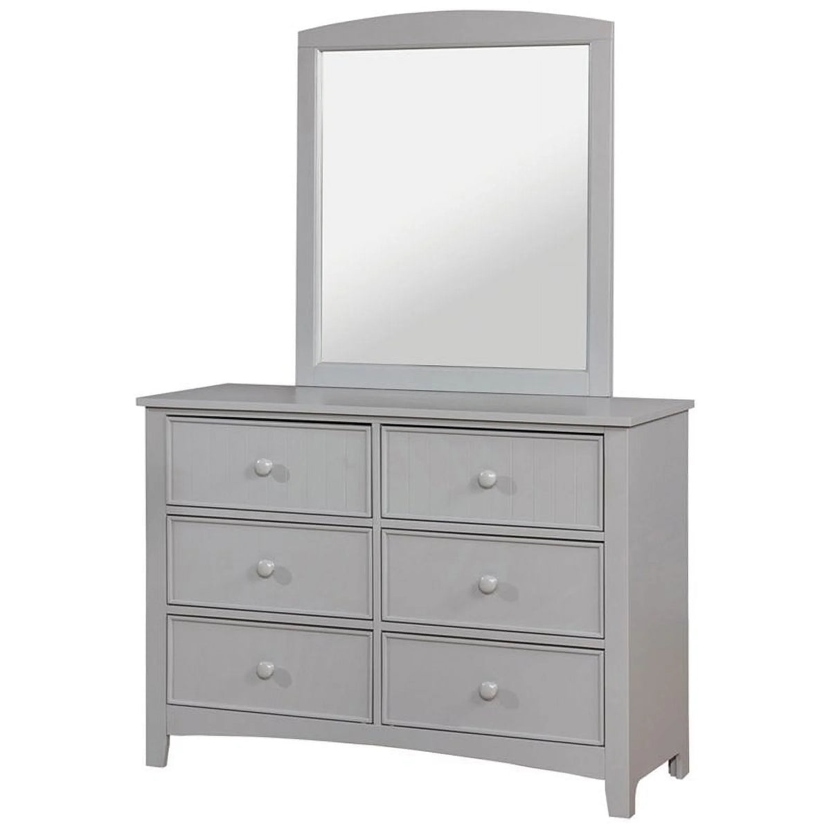 Solid Wood Dresser and Mirror in Gray X151