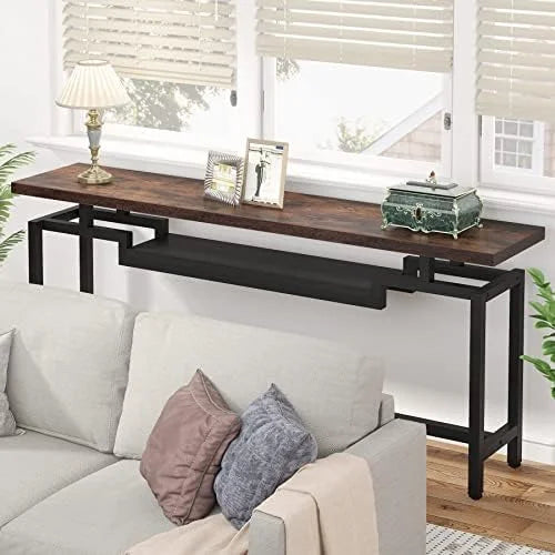 70 inch Narrow Long Console Table with 2 Tiers S94353