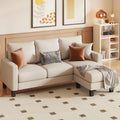 Modern Linen Fabric L-Shaped Sectional Sofa with Reversible Chaise, Dark Gray G386555