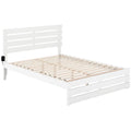 White Solid Wood Queen Bed with Footboard and USB Charger P72658