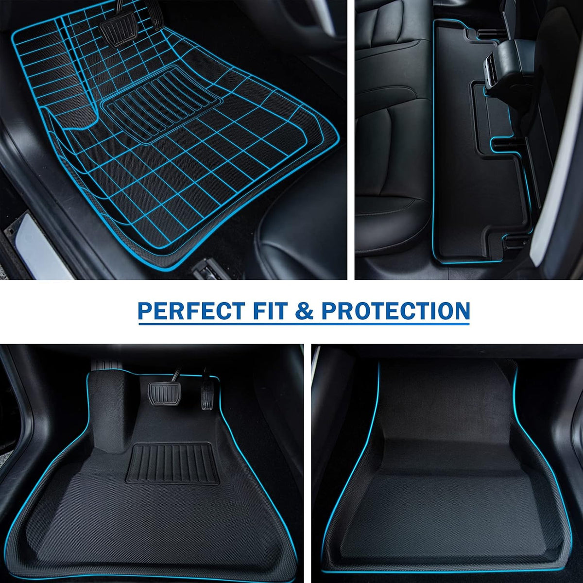All Weather Floor Mats Custom Fit 3D Carpet Car Interior Accessories Black G91479