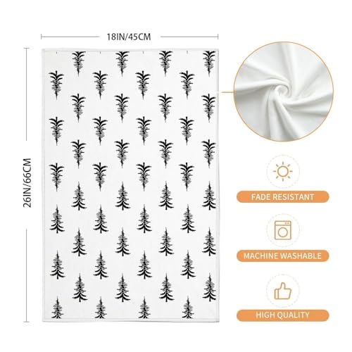 Christmas Kitchen Towels Set of 2 Black Xmas Tree Dish Towels 18x26 Inch K219242