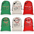 6 Pack Large Cotton Canvas Drawstring Gift Sacks I4431