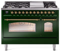 48 Dual Fuel Natural Gas Range Emerald Green Brass Trim B188268