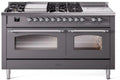 60 Dual Fuel Propane Gas Range Matte Graphite Chrome Trim H8127