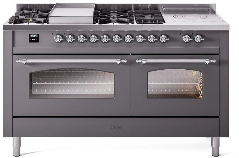 60 Dual Fuel Propane Gas Range Matte Graphite Chrome Trim H8127