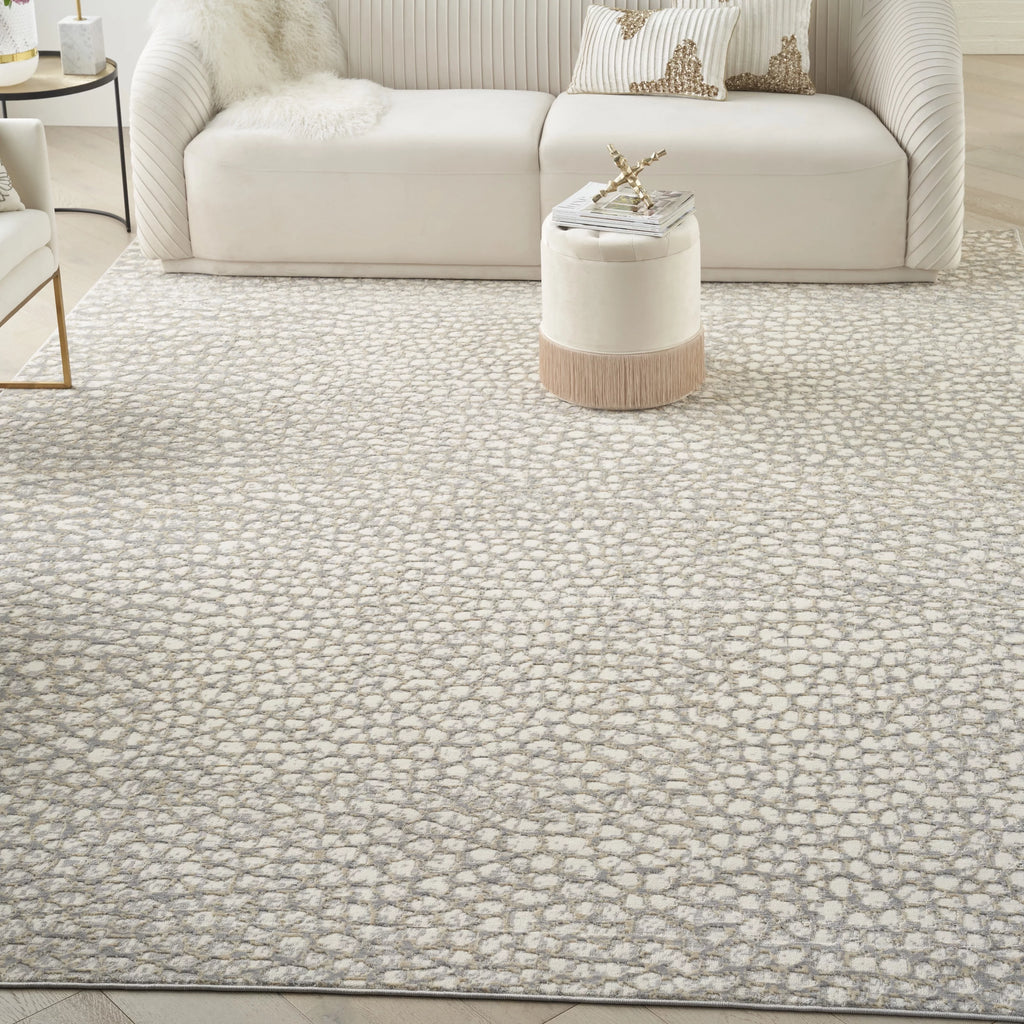 Modern Abstract Ivory/Beige/Grey 8' x 10' Area Rug R564